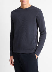 Pima Cotton-Blend Thermal Long-Sleeve Pullover in Long Sleeve | Vince sale