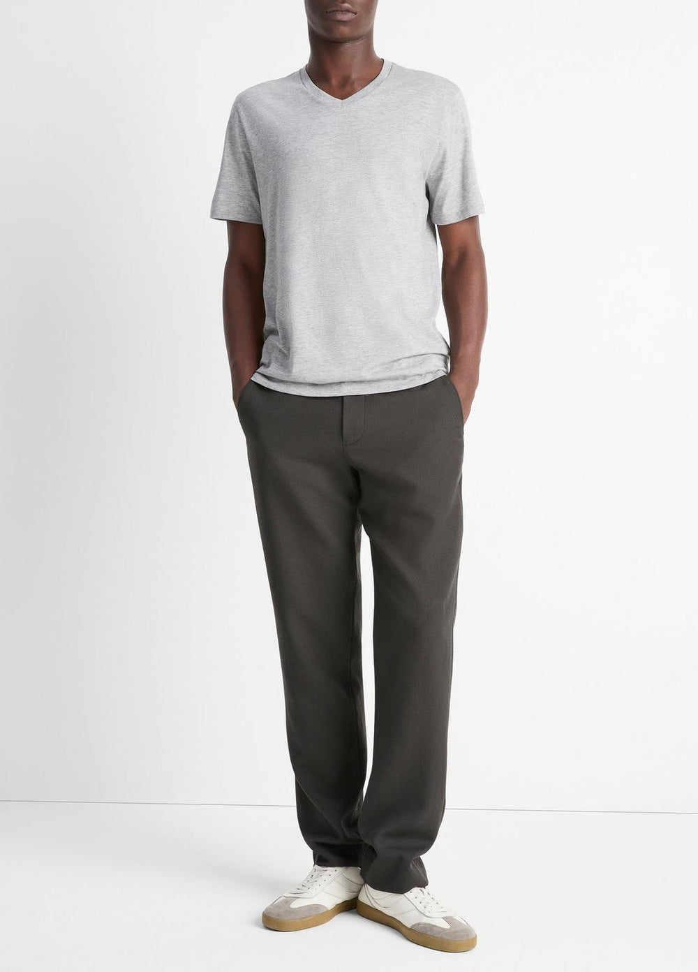 Pima Cotton V-Neck T-Shirt in Short Sleeve | Vince for sale