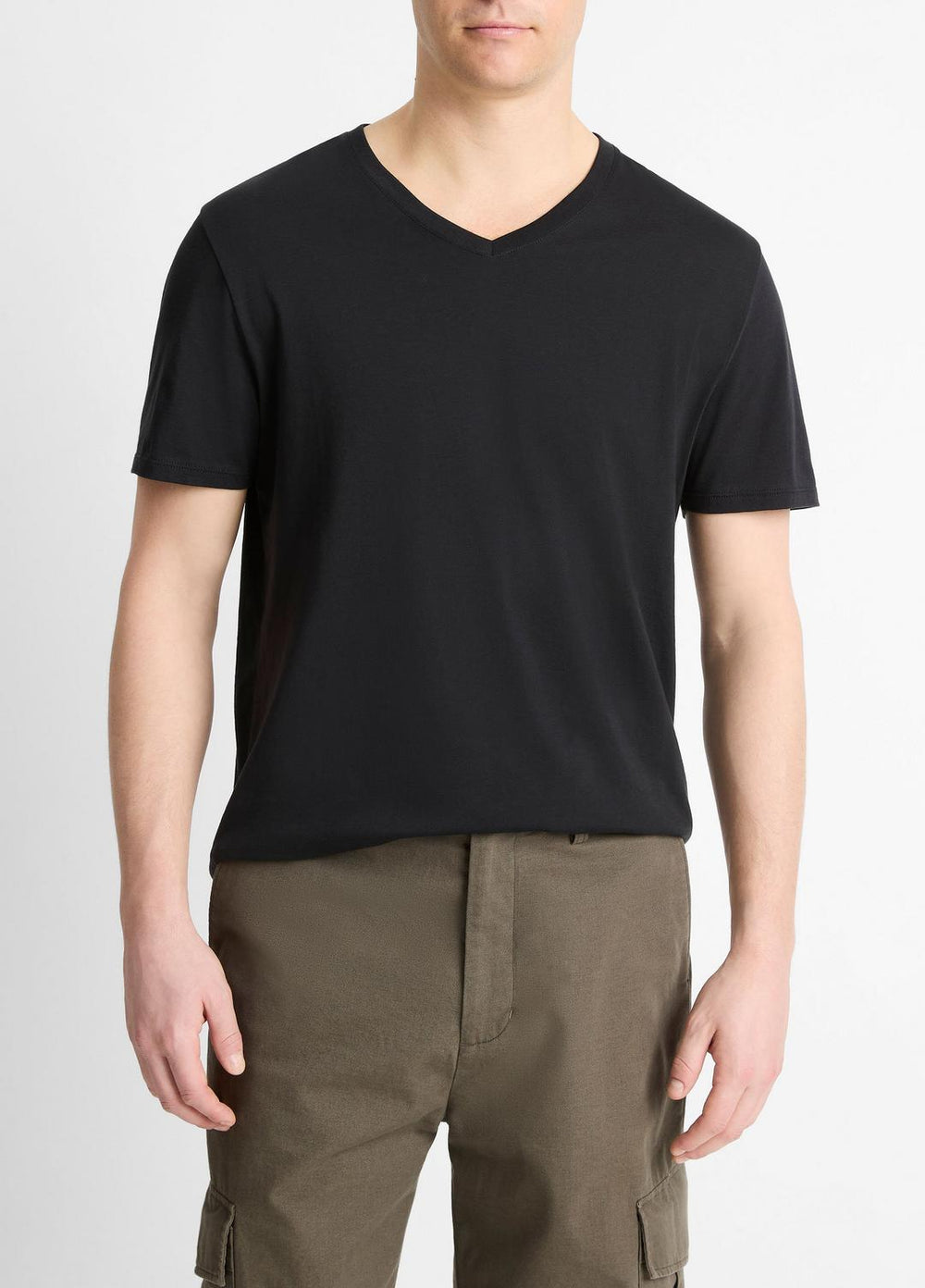 Pima Cotton V-Neck T-Shirt in Short Sleeve | Vince sale