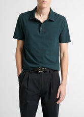 Garment Dye Cotton Polo Shirt in Short Sleeve | Vince on sale