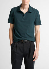 Garment Dye Cotton Polo Shirt in Short Sleeve | Vince on sale