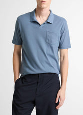 Garment Dye Cotton Polo Shirt in Short Sleeve | Vince US