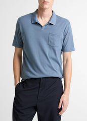 Garment Dye Cotton Polo Shirt in Short Sleeve | Vince US