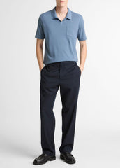 Garment Dye Cotton Polo Shirt in Short Sleeve | Vince US