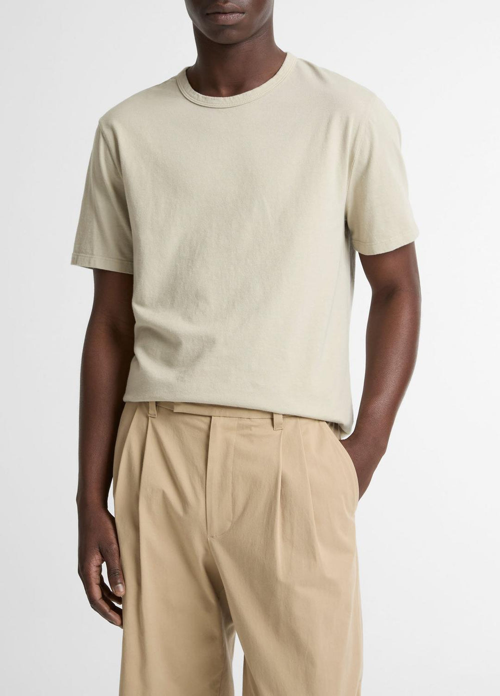 Garment Dye Cotton T-Shirt in Short Sleeve | Vince Online