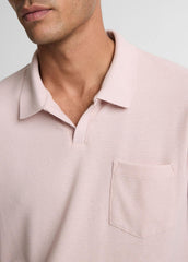 Cotton-Blend Johnny-Collar Polo Shirt in Henleys & Polos | Vince outlet