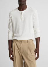 Jacquard-Rib Cotton Henley in Long Sleeve | Vince sale