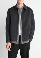 Splittable Wool-Blend Zip-Front Jacket in Jackets | Vince on sale