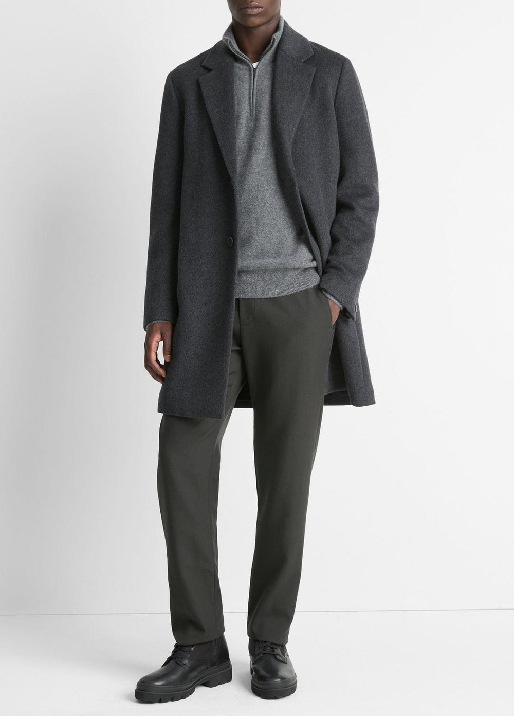 Classic Italian Wool-Blend Coat in Jackets & Outerwear | Vince outlet