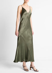 Paneled Satin Bias Slip Dress in Dresses & Skirts | Vince discount
