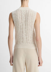 Cable Cotton-Blend Double-Layer Shell in Sweaters | Vince for sale