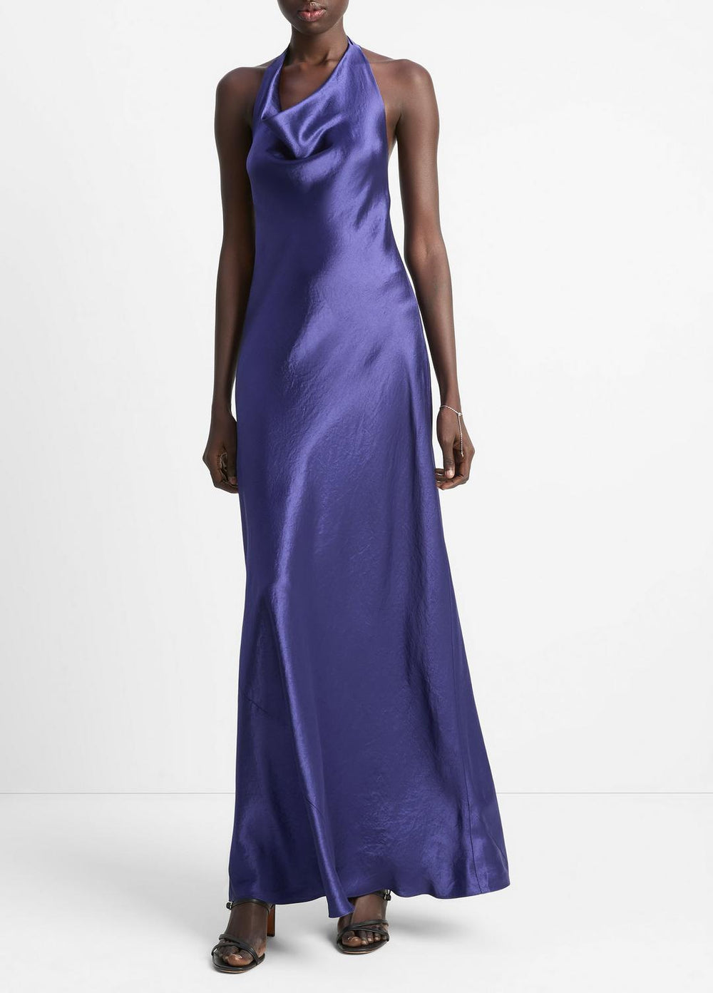 Satin Cowl-Neck Maxi Dress in Dresses & Skirts | Vince Online