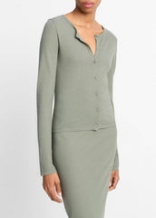 Cotton Crepe Jersey Cardigan in Shirts & Tees | Vince discount