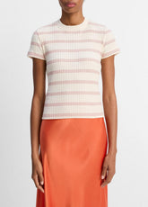 Striped Ribbed Cotton-Blend Top in Shirts & Tees | Vince outlet