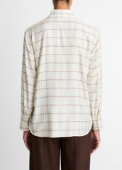 Checked Plaid Button-Front Shirt in Shirts & Tees | Vince for sale