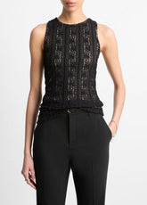 Smocked Lace Shell in Shirts & Tees | Vince Online