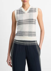 Featherweight Plaid Wool Sweater Vest in Sweaters | Vince outlet