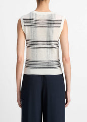 Featherweight Plaid Wool Sweater Vest in Sweaters | Vince outlet