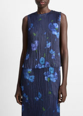 Poppy Blur Crushed Satin Shell in Shirts & Tees | Vince on sale