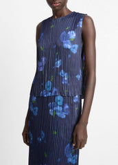 Poppy Blur Crushed Satin Shell in Shirts & Tees | Vince on sale