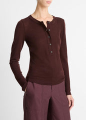 Wool Long-Sleeve Henley in Shirts & Tees | Vince Online