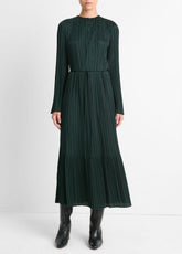 Pleated Satin Long-Sleeve Dress in Dresses & Skirts | Vince near me