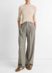 Wool Three-Quarter-Sleeve Mock-Neck Top in Shirts & Tees | Vince on sale