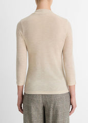 Wool Three-Quarter-Sleeve Mock-Neck Top in Shirts & Tees | Vince on sale