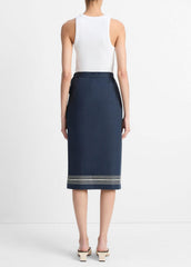 Handkerchief-Stripe Straight Wrap Skirt in Dresses & Skirts | Vince US