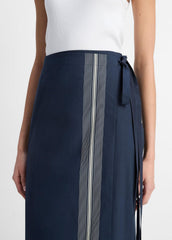 Handkerchief-Stripe Straight Wrap Skirt in Dresses & Skirts | Vince US