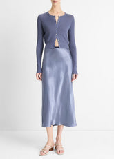 Contrast-Waistband Satin Bias Skirt in Dresses & Skirts | Vince discount
