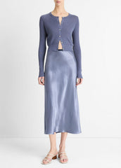 Contrast-Waistband Satin Bias Skirt in Dresses & Skirts | Vince discount