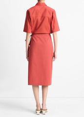 Cotton-Blend Straight Wrap Skirt in Dresses & Skirts | Vince for sale