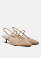 Venice Leather and Mesh Slingback Kitten Heel in Shoes | Vince near me