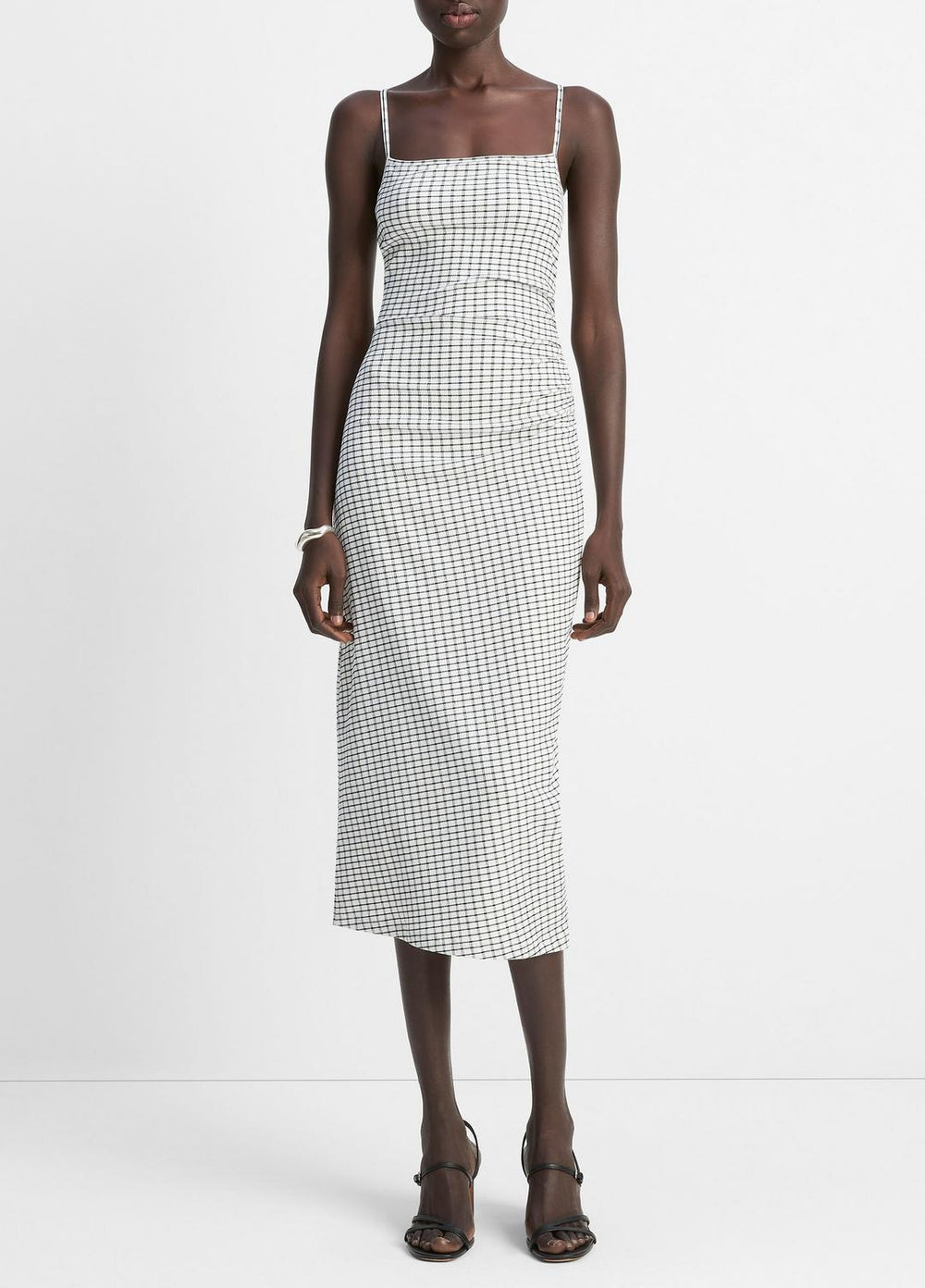 Checked Smocked Tank Dress in Dresses & Skirts | Vince on sale