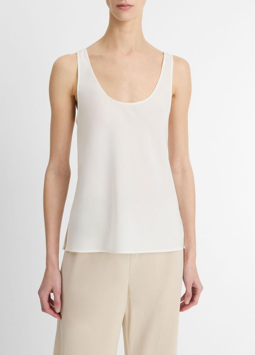 Classic Stretch-Silk Bias Tank in Shirts & Tees | Vince US