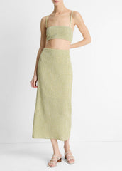 Checked Smocked Midi Skirt in Dresses & Skirts | Vince Online