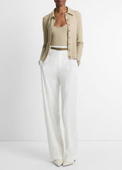 Ribbed Collared Long-Sleeve Button-Front Top in Shirts & Tees | Vince near me