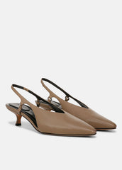 Sabrina Leather Slingback Kitten Heel in Shoes | Vince Online