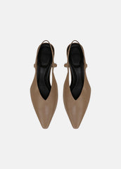 Sabrina Leather Slingback Kitten Heel in Shoes | Vince Online