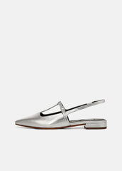 Iliana Metallic Leather Slingback Flat in Shoes | Vince for sale