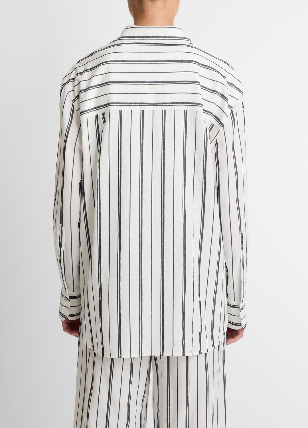 Resort Stripe Oversized Button-Front Shirt in Long Sleeve | Vince sale