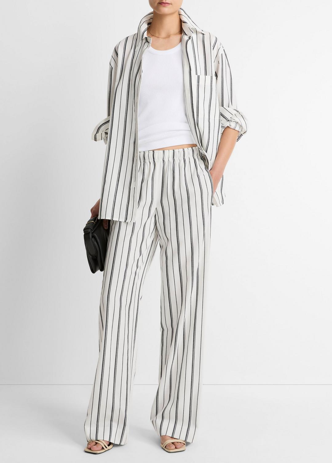 Resort Stripe Oversized Button-Front Shirt in Long Sleeve | Vince sale