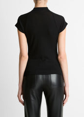 Wool Raglan Cap-Sleeve Mock-Neck Top in Short Sleeve | Vince for sale