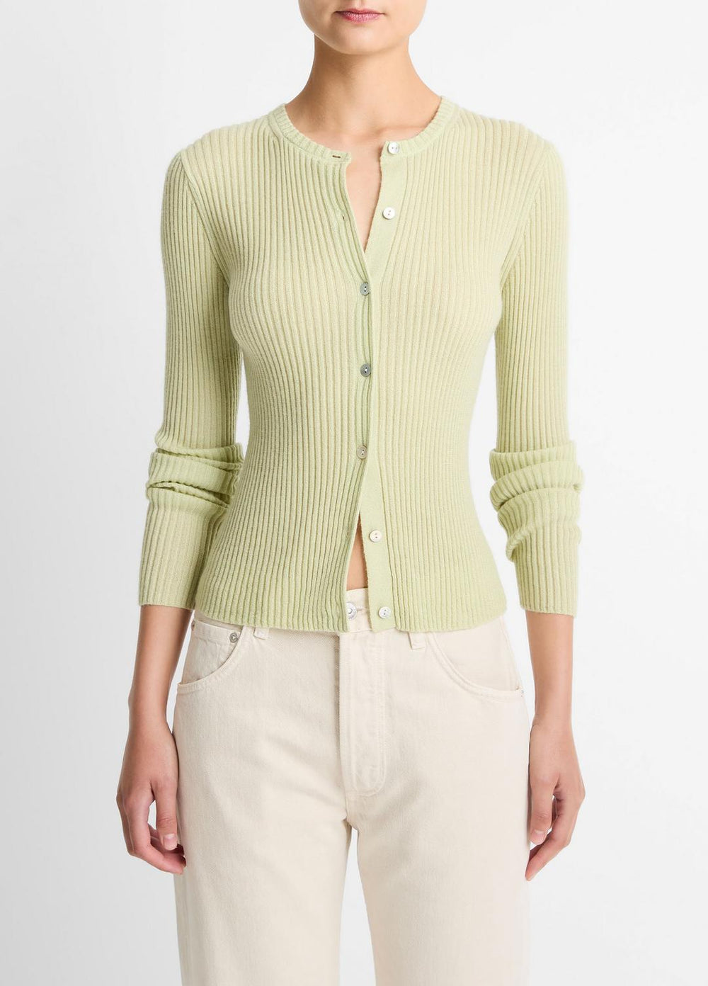 Ribbed Cashmere-Silk Cardigan in Cardigans | Vince for sale