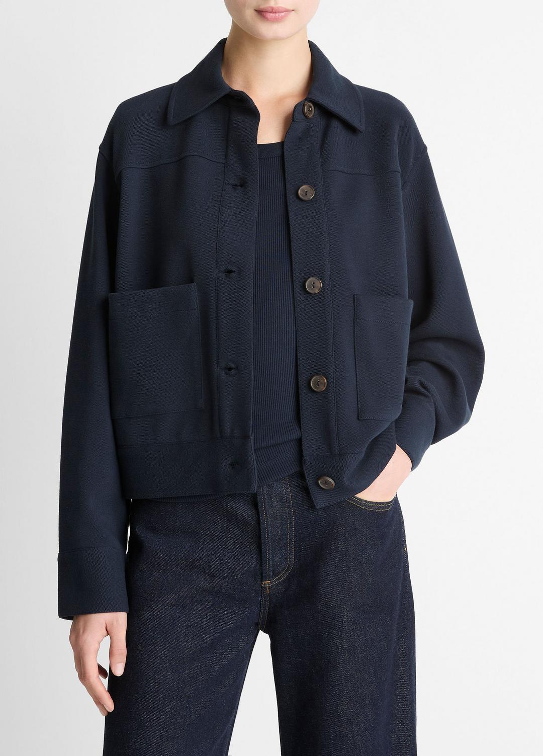 Double-Face Cropped Jacket in Jackets | Vince on sale