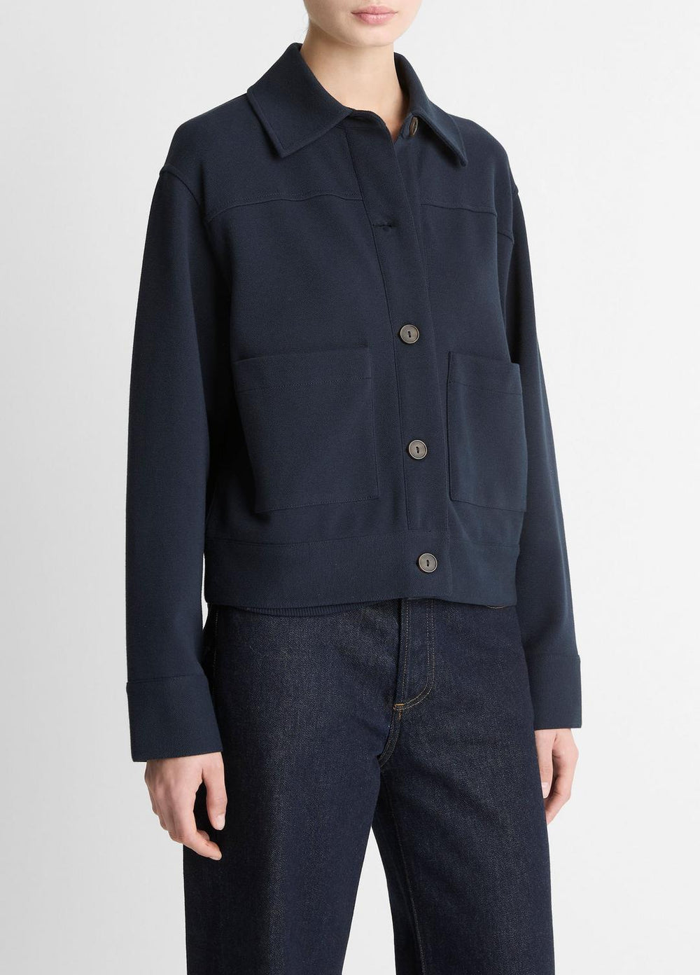 Double-Face Cropped Jacket in Jackets | Vince on sale