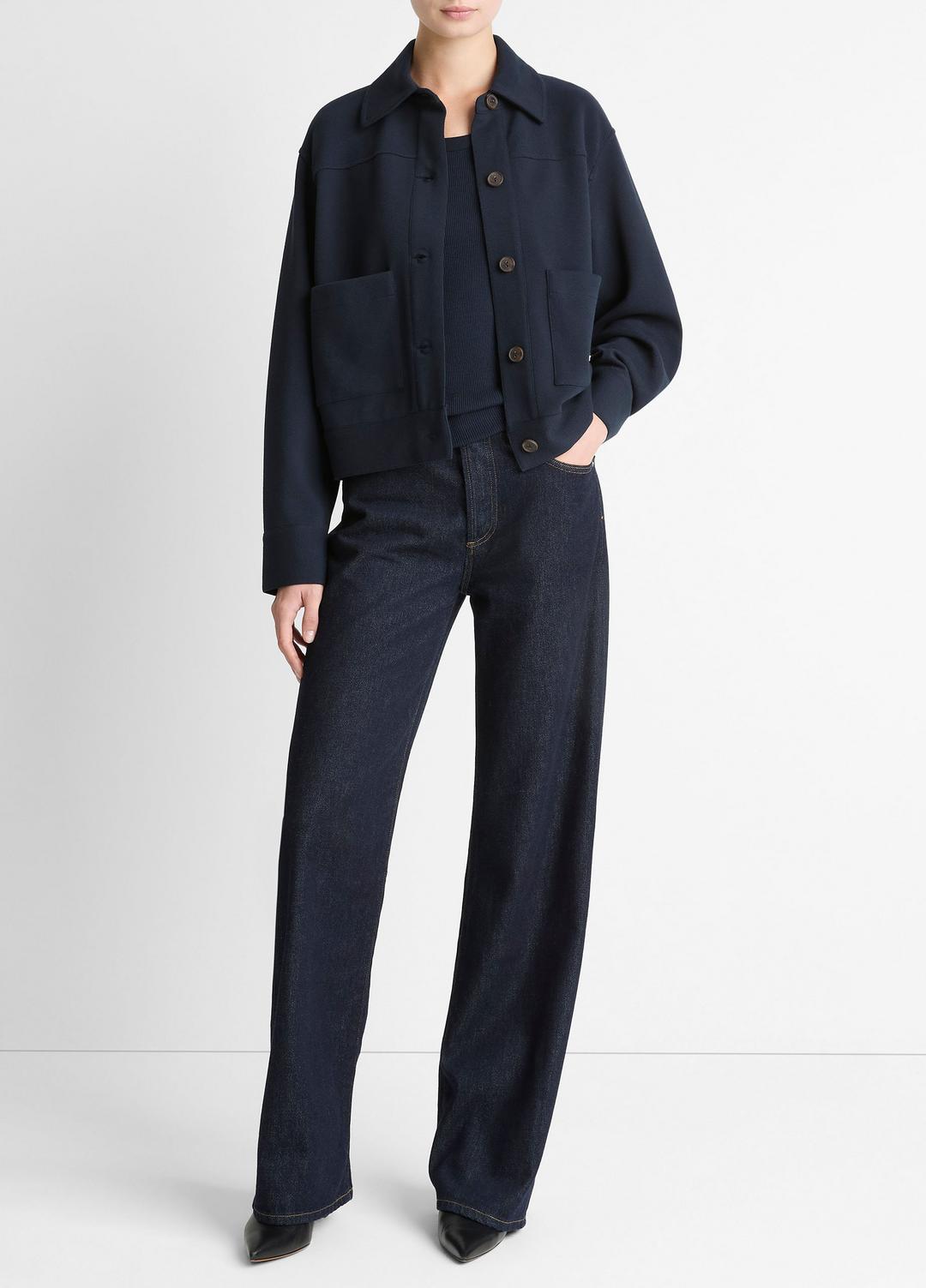 Double-Face Cropped Jacket in Jackets | Vince on sale