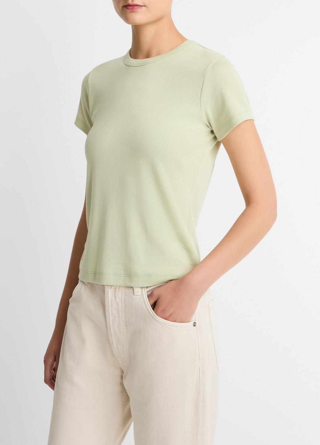 Pima Cotton-Blend '90s Shrunken T-Shirt in Short Sleeve | Vince US
