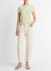 Pima Cotton-Blend '90s Shrunken T-Shirt in Short Sleeve | Vince US